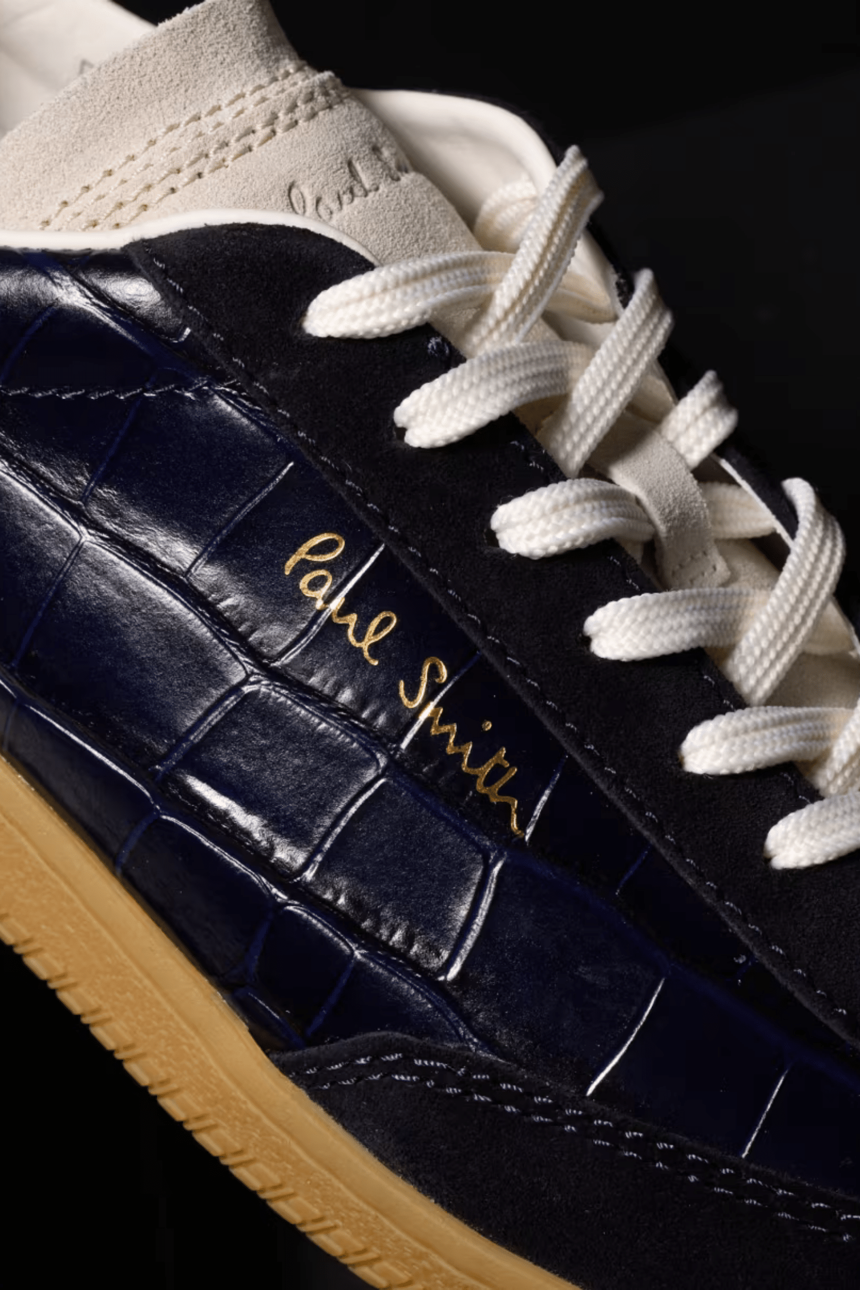 Sneakers Como Motif Croco Marine