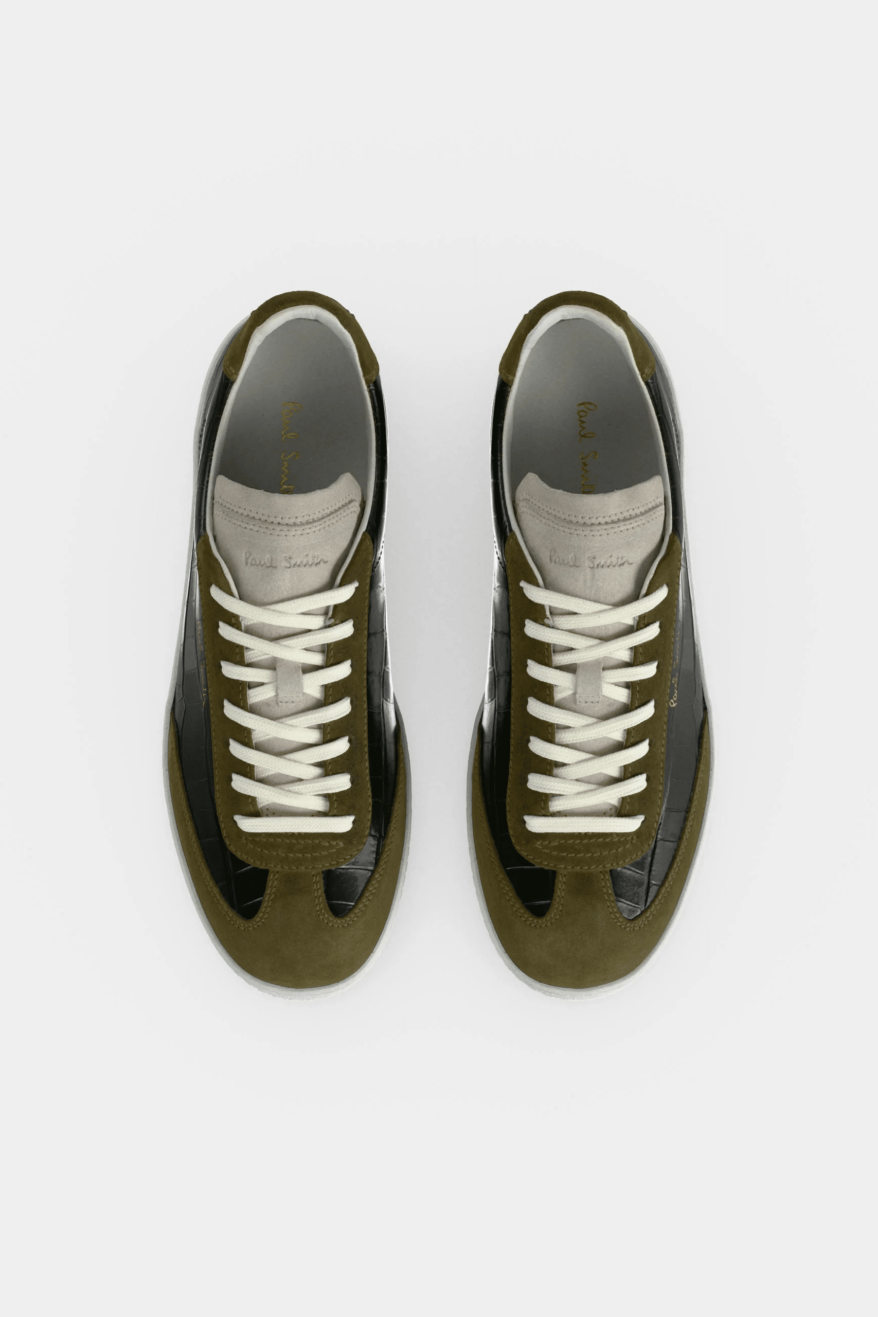 Sneakers Como Motif Croco Kaki