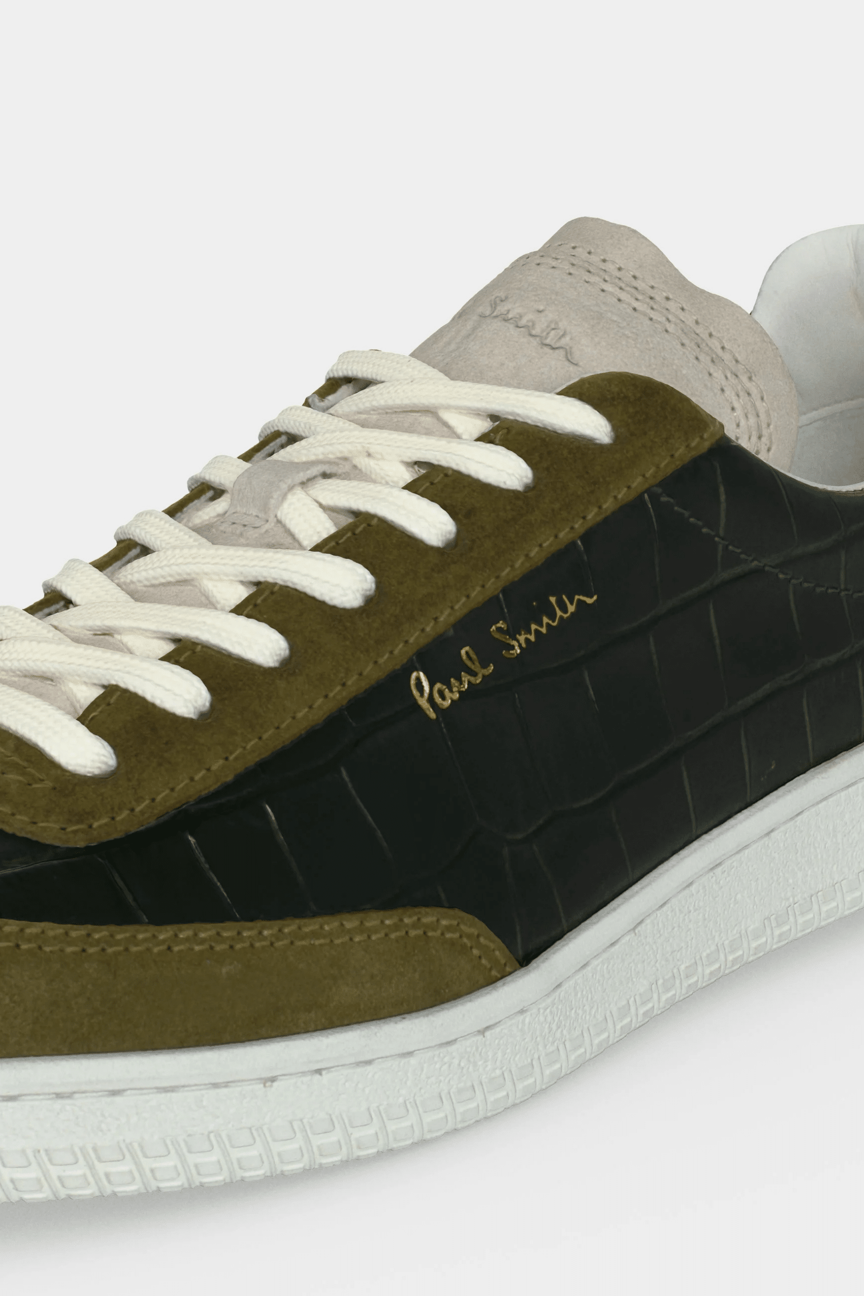 Sneakers Como Motif Croco Kaki