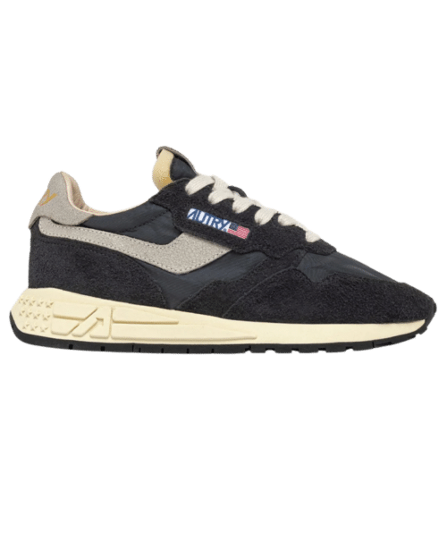 Sneakers Reelwind Daim et Nylon Noir Blanc