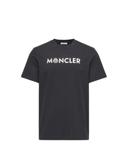 Tee-Shirt Marine Logo Imprimé Blanc