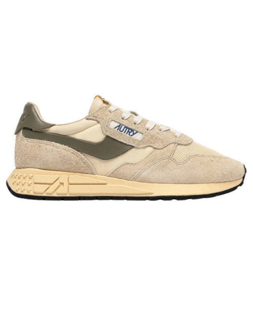 Sneakers Reelwind Daim et Nylon Écru Vert