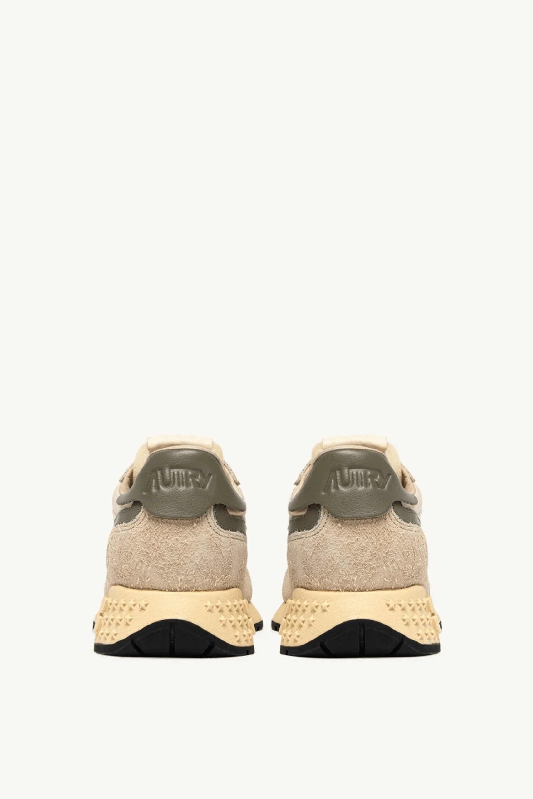 Sneakers Reelwind Daim et Nylon Écru Vert