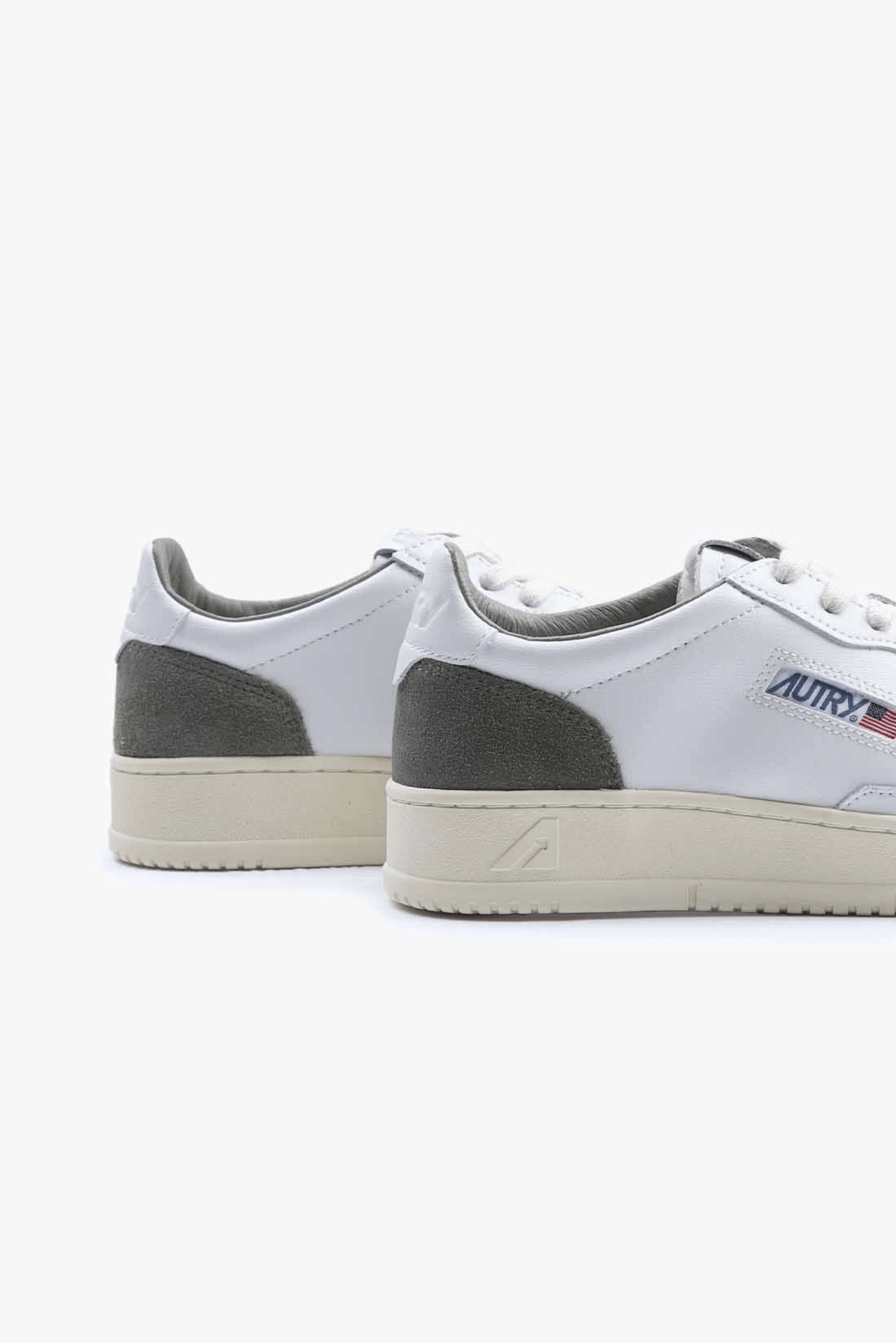 Sneakers Medalist Cuir Blanc Daim Vert Fumé