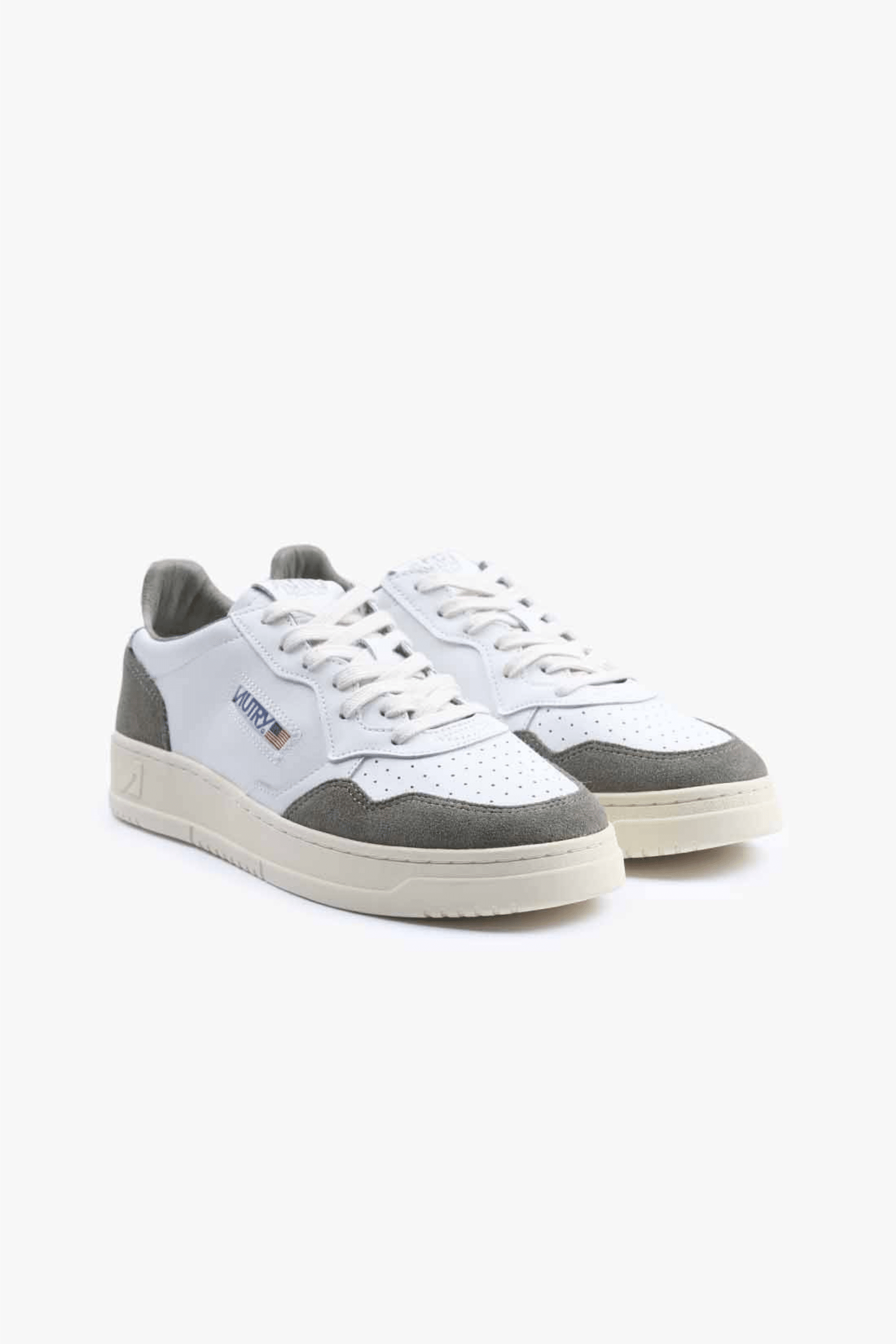 Sneakers Medalist Cuir Blanc Daim Vert Fumé