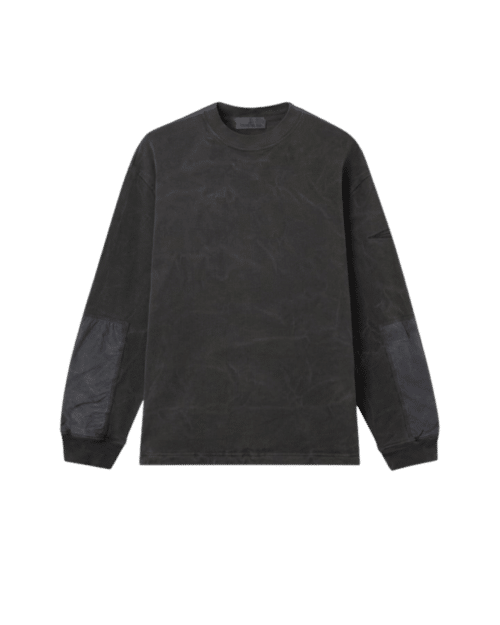 Sweat Coton Noir Effet Irrégulier