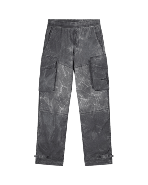 Pantalon Cargo Nylon Noir Aspect Irrégulier
