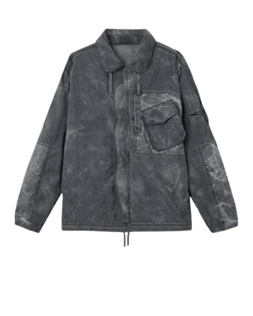 Surchemise Nylon Noir Aspect Irrégulier