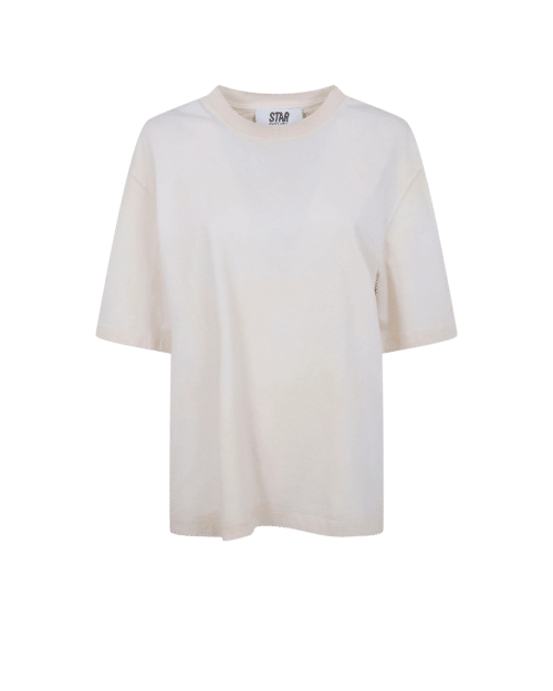 Tee-Shirt Coton Blanc Vieilli Imprimé Star