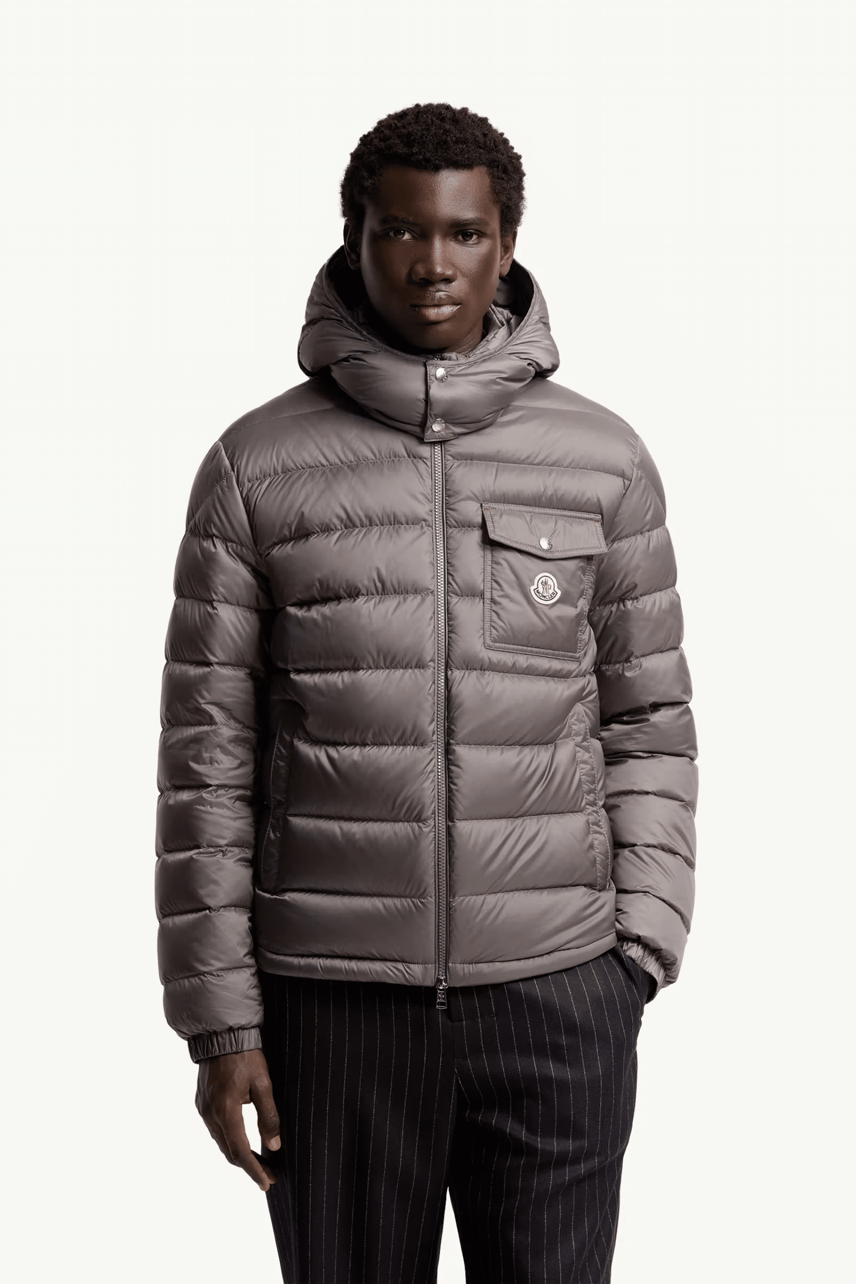 Doudoune Courte A Capuche Verith Gris,