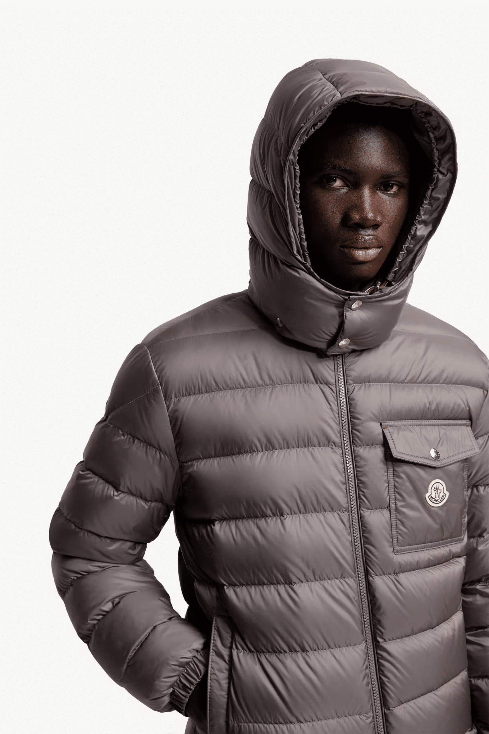 Doudoune Courte A Capuche Verith Gris,