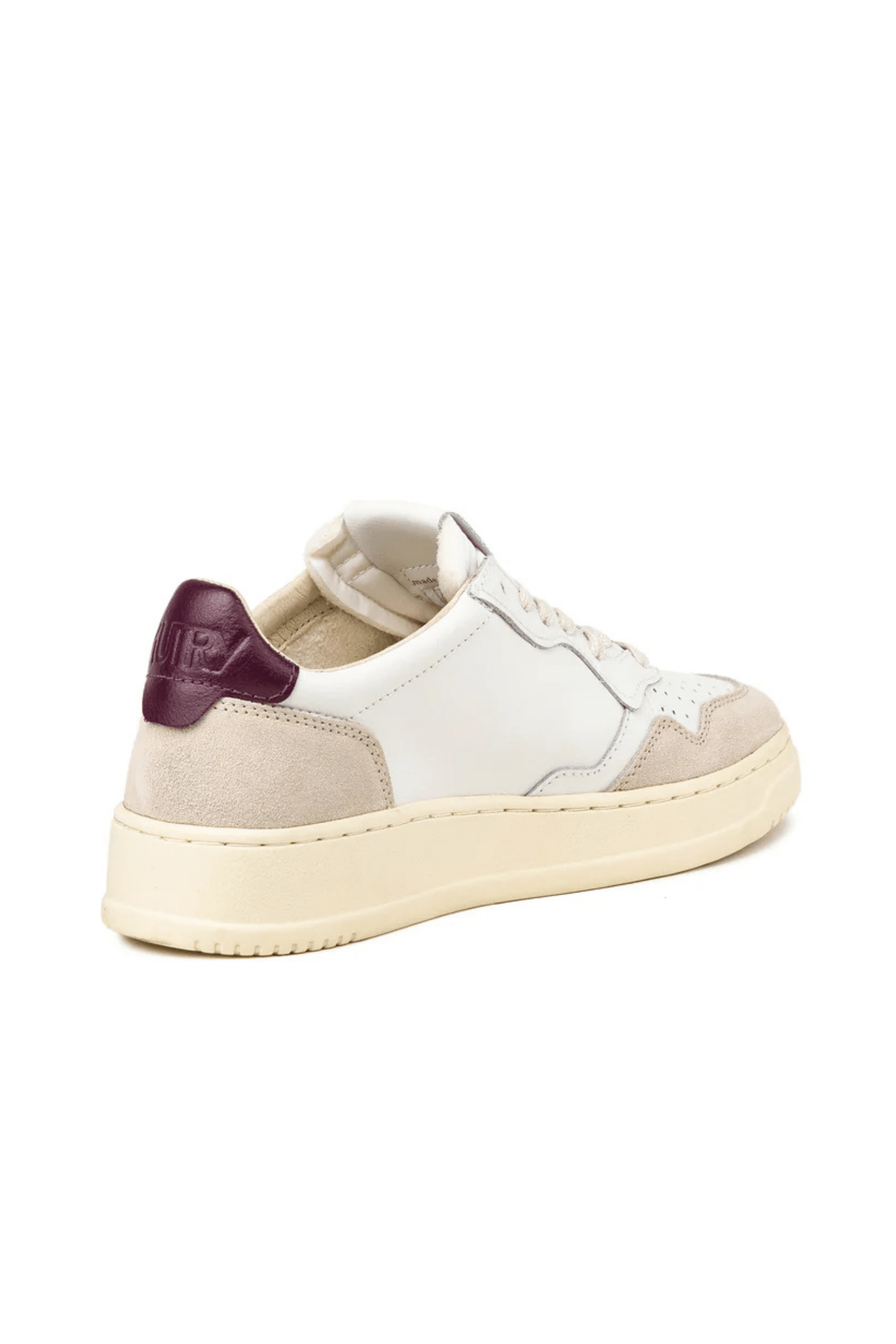 Sneakers Medalist Cuir Blanc Figue Daim Beige