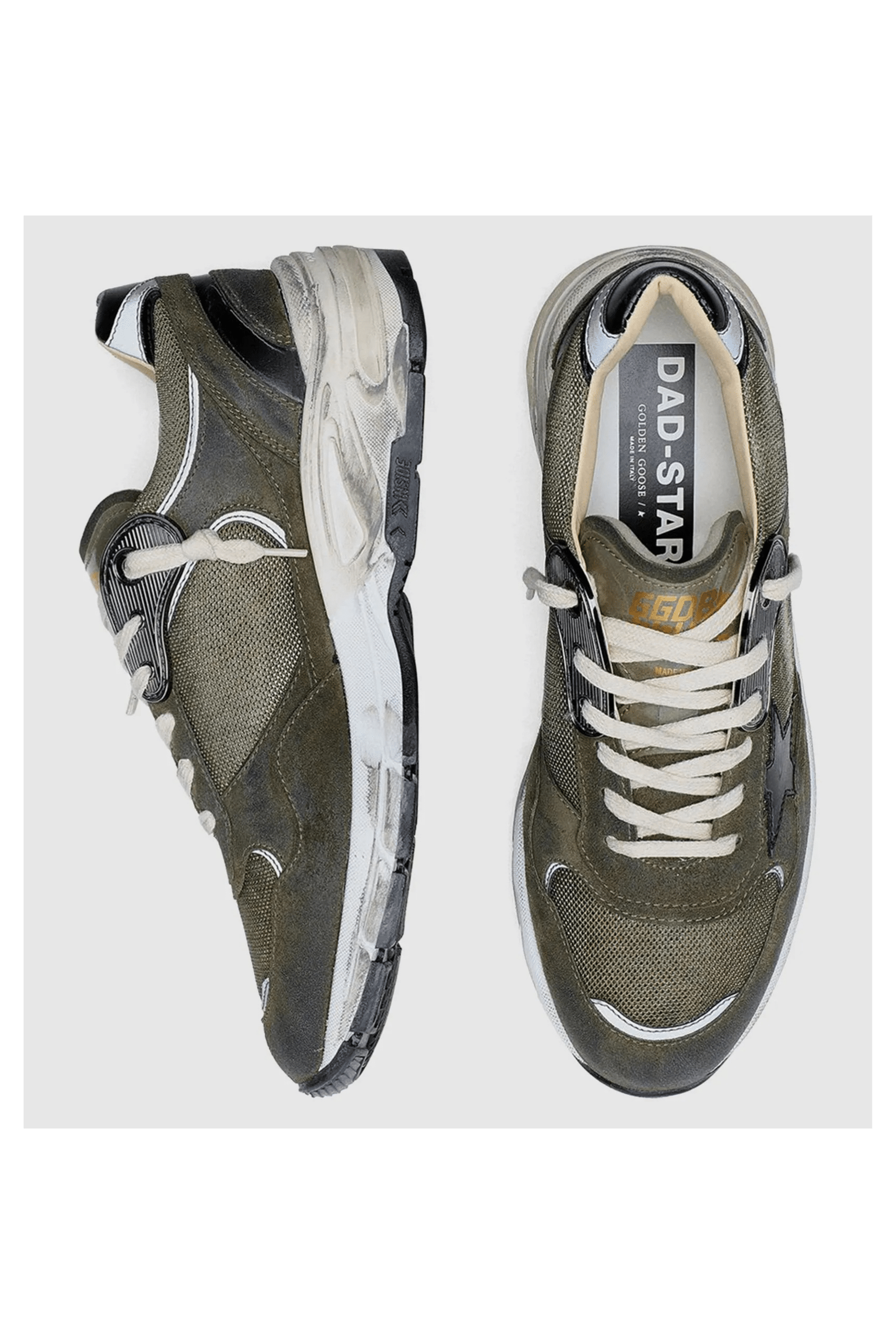 Sneakers Running Dad Noir Vert Gris Noir