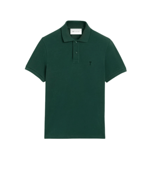 Polo Vert Bouteille Cœur Noir