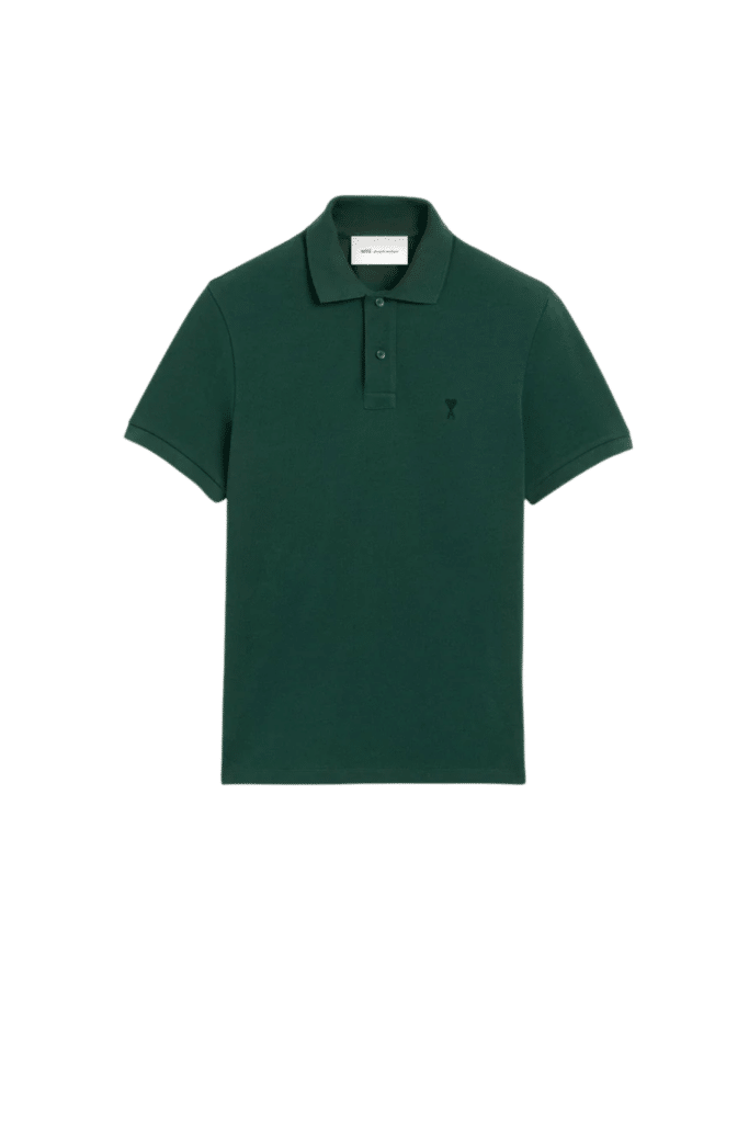 Polo Vert Bouteille Cœur Noir