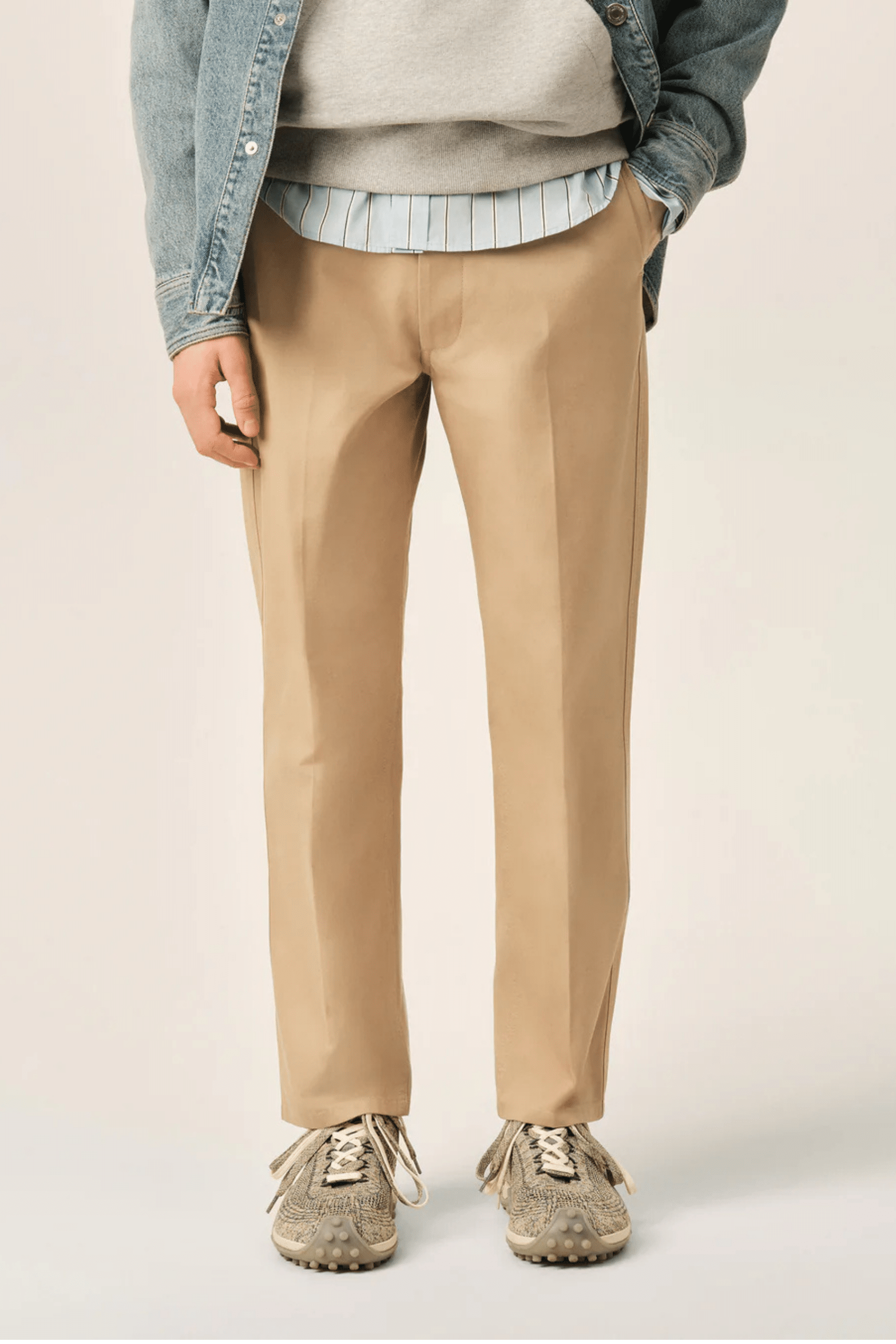 Pantalon Coupe Parisienne Coton Beige