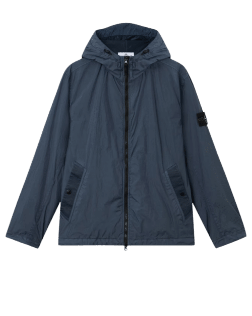 Coupe Vent Capuche Nylon Bleu Ardoise