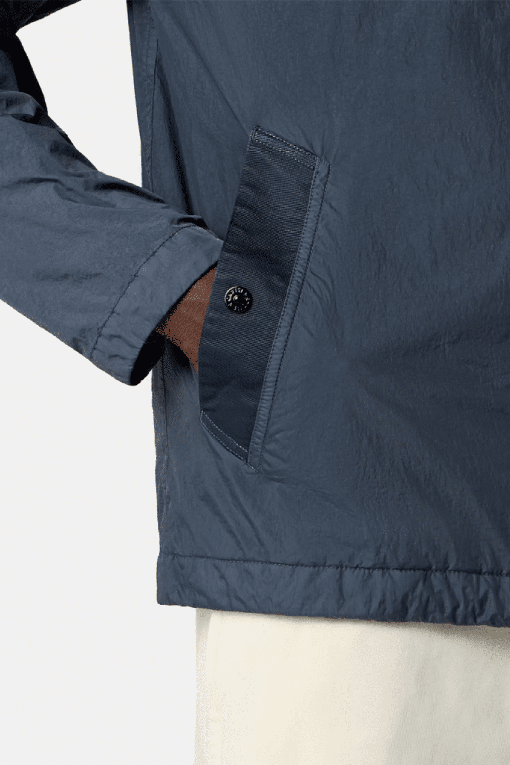 Coupe Vent Capuche Nylon Bleu Ardoise