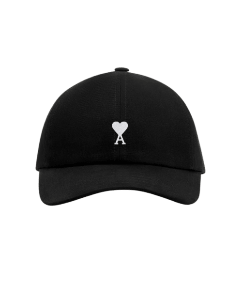 Casquette Coton Noir Cœur Ivoire