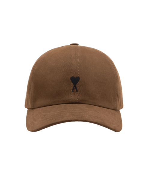 Casquette Coton Marron Cœur Noir