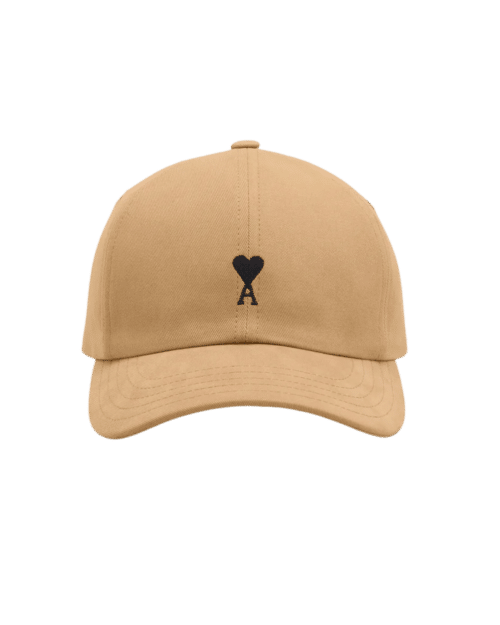 Casquette Coton Beige Cœur Noir