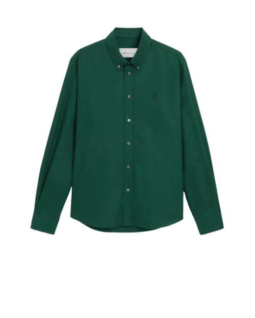 Chemise Coton Vert Cœur Noir