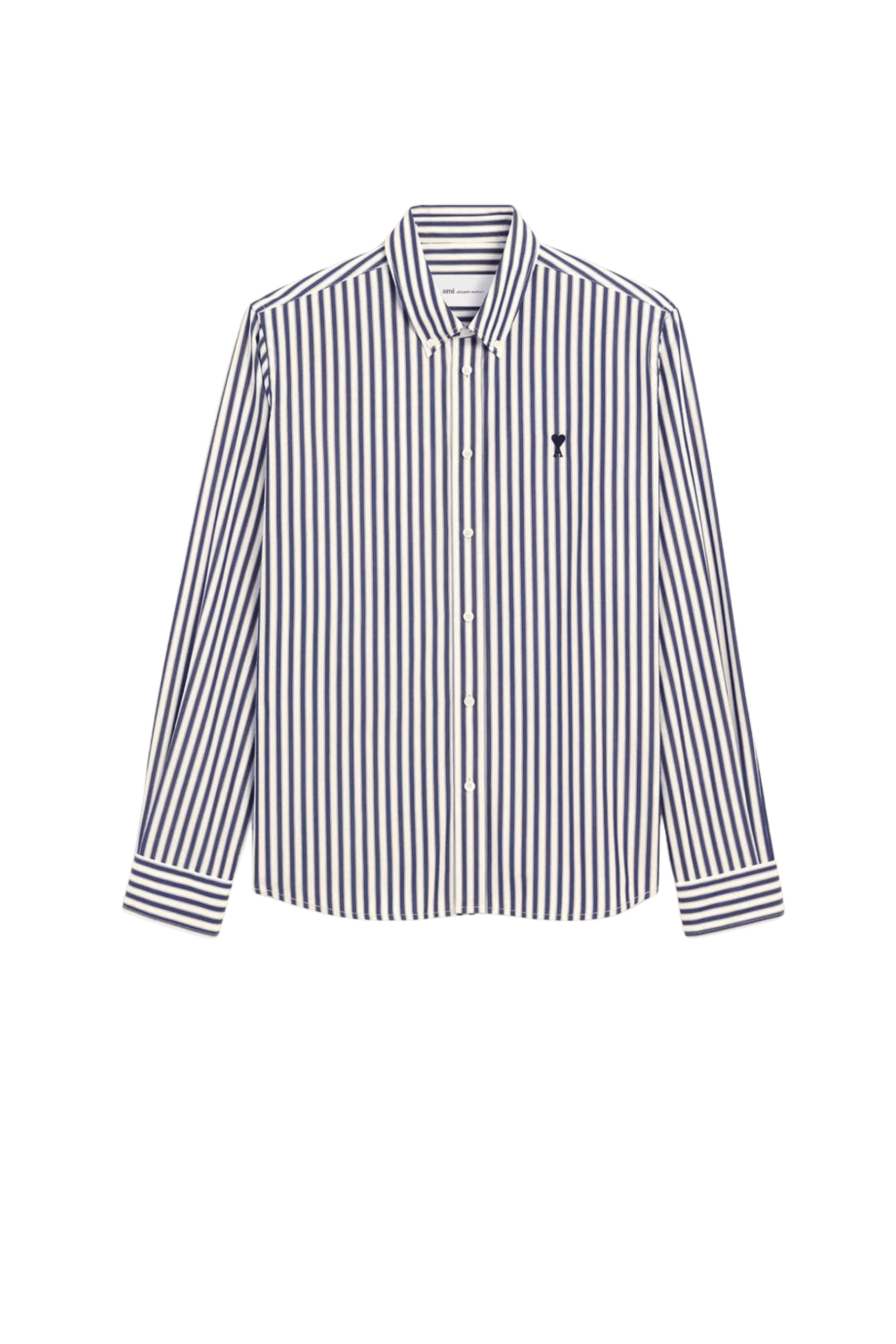 Chemise Coton Blanc Bleu Cœur Noir