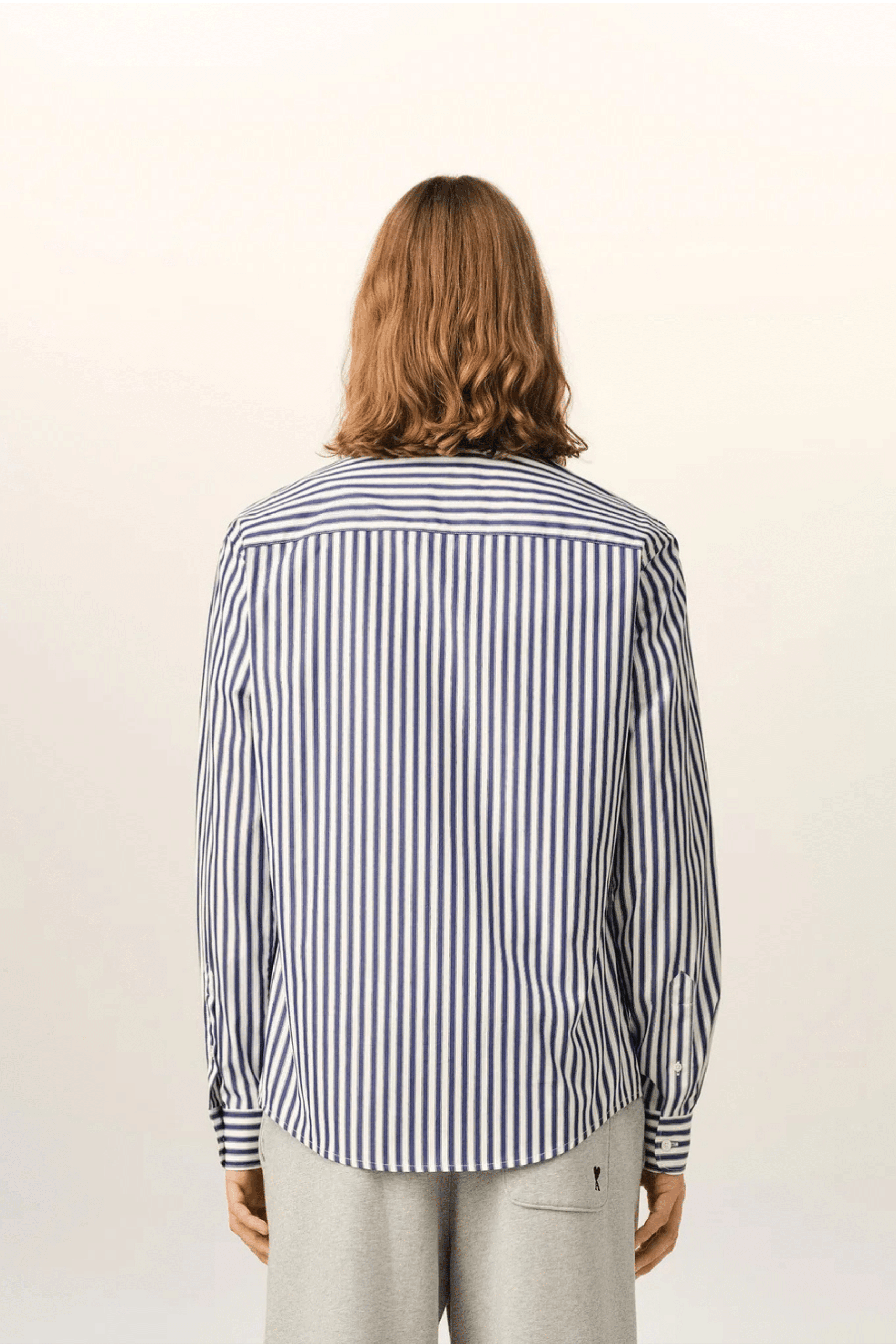 Chemise Coton Blanc Bleu Cœur Noir