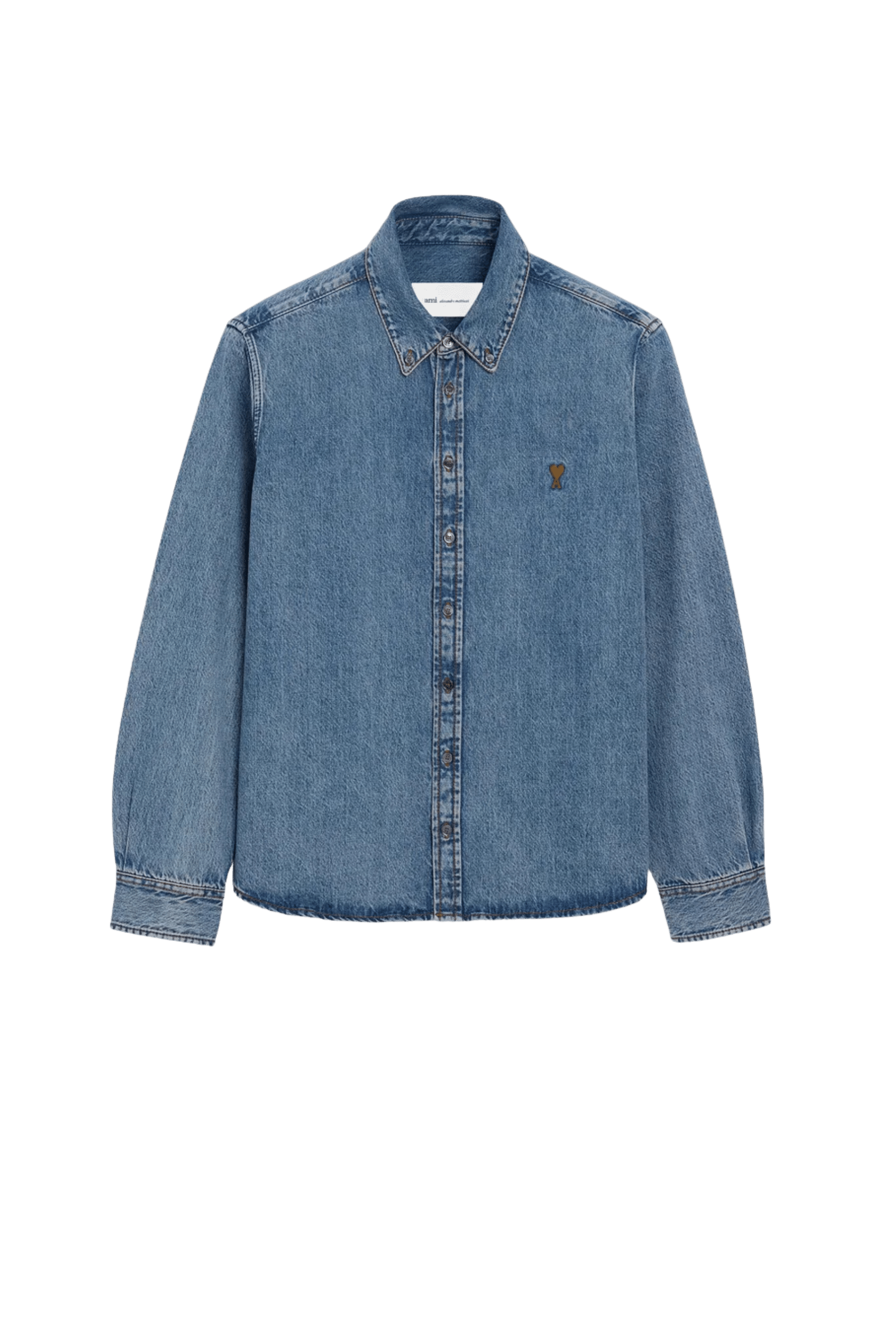 Chemise Denim Bleu Cœur Tabac