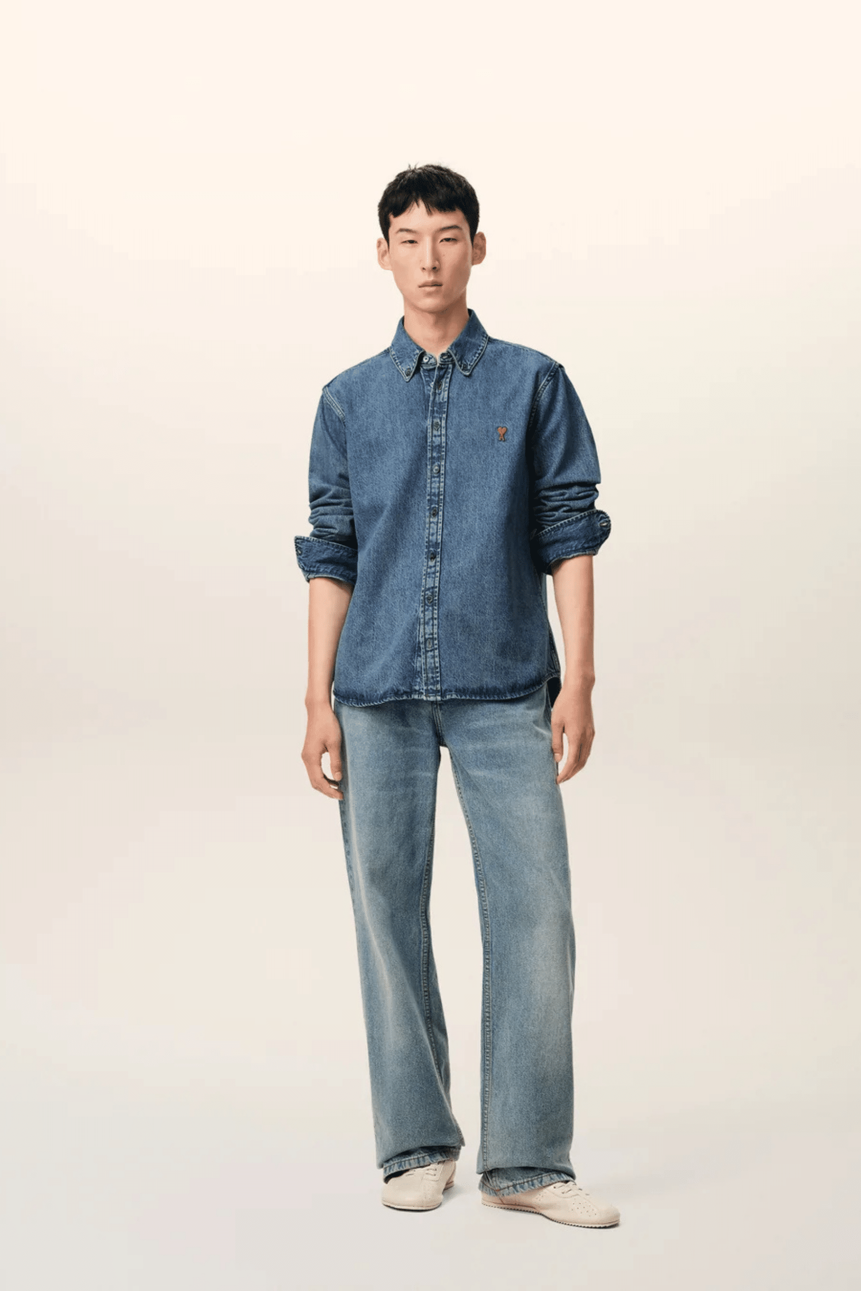 Chemise Denim Bleu Cœur Tabac