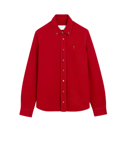 Chemise Coton Rouge Cœur Tabac