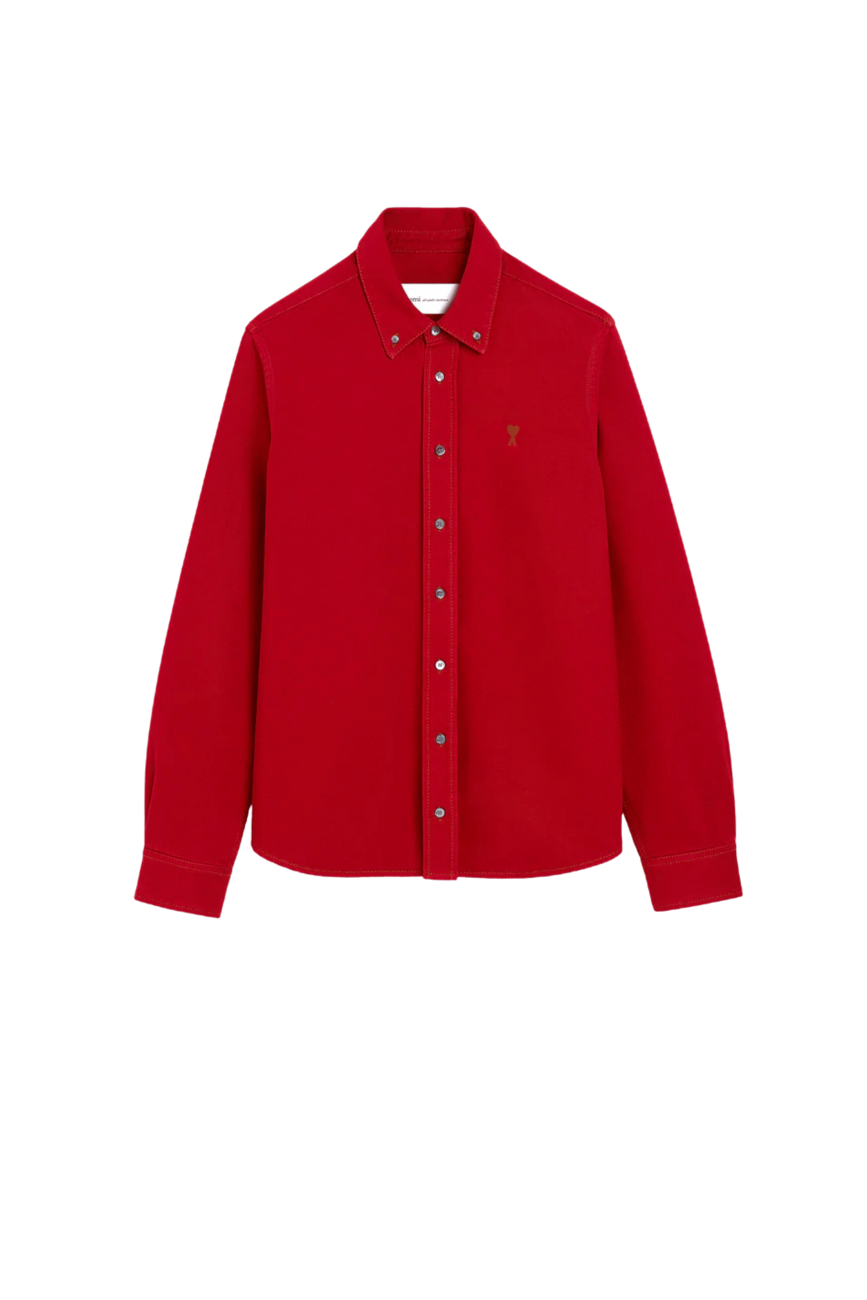 Chemise Coton Rouge Cœur Tabac