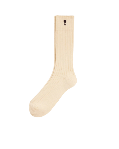 Pack Chaussettes x3 Coton Ivoire Cœur Noir