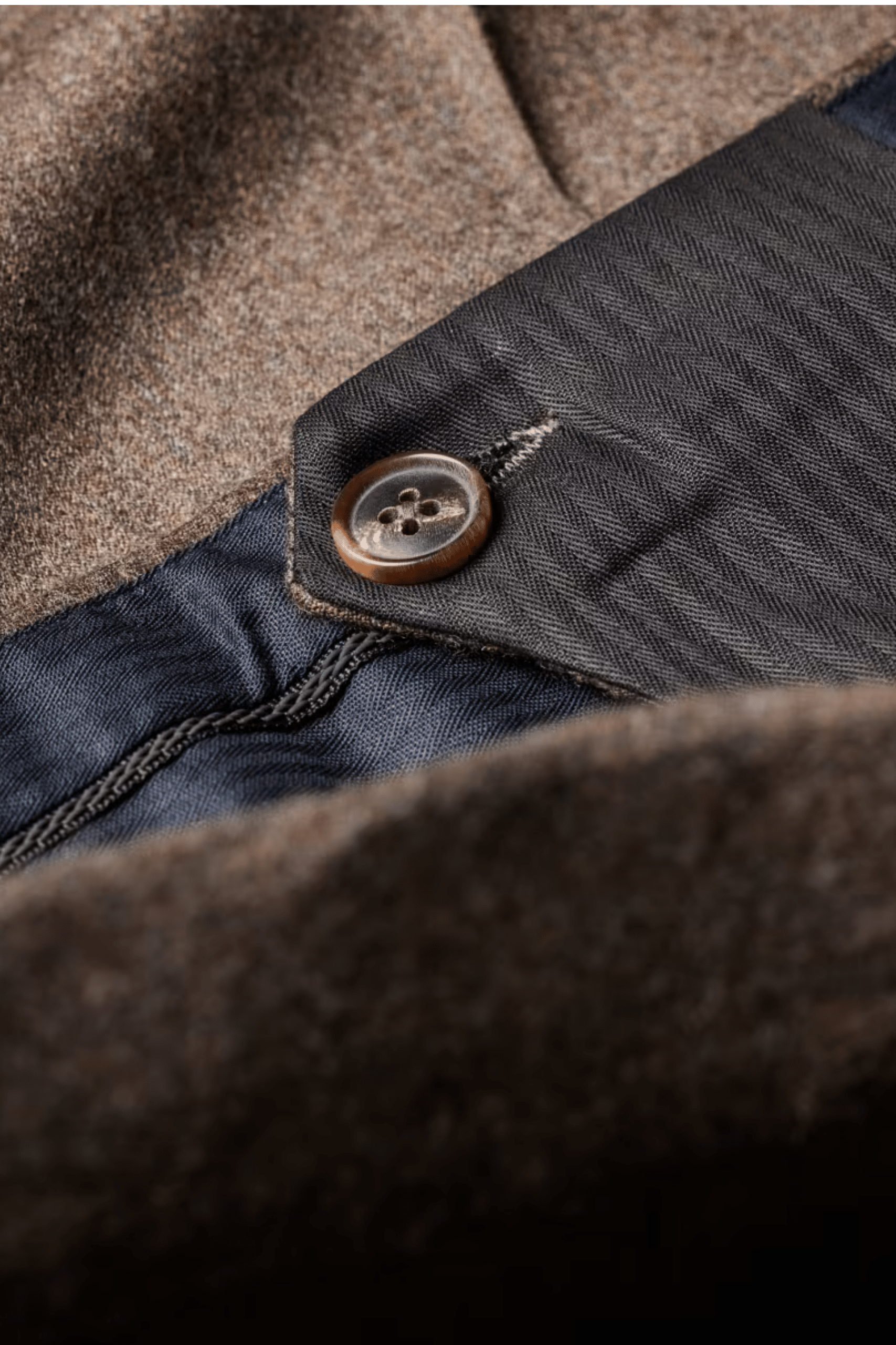 Pantalon Slim Laine Cachemire Marron