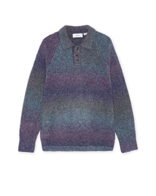Polo Tricoté Dégradé Violet Prune Épicé