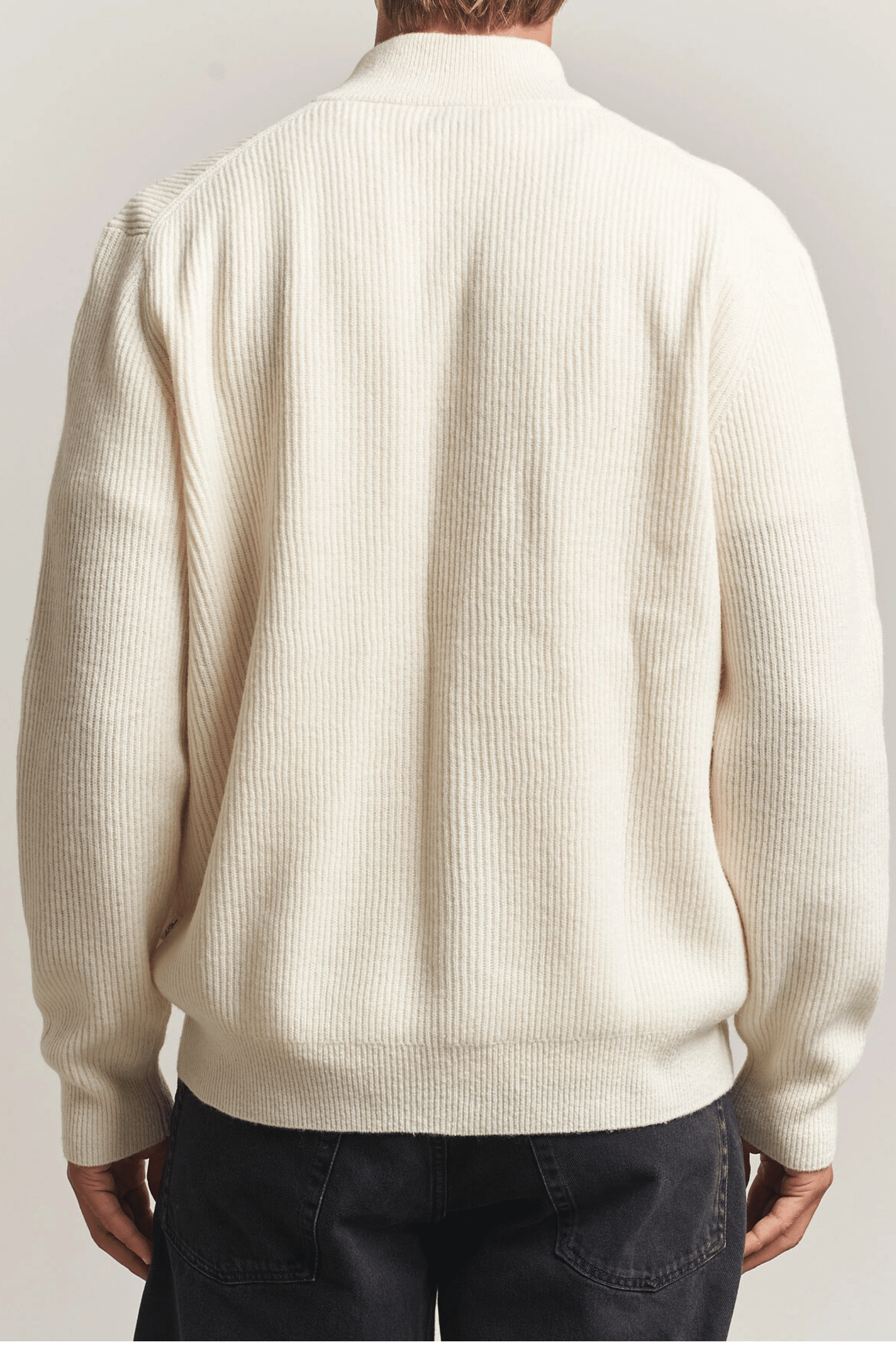 Cardigan Zippé Laine Ivoire Chiné