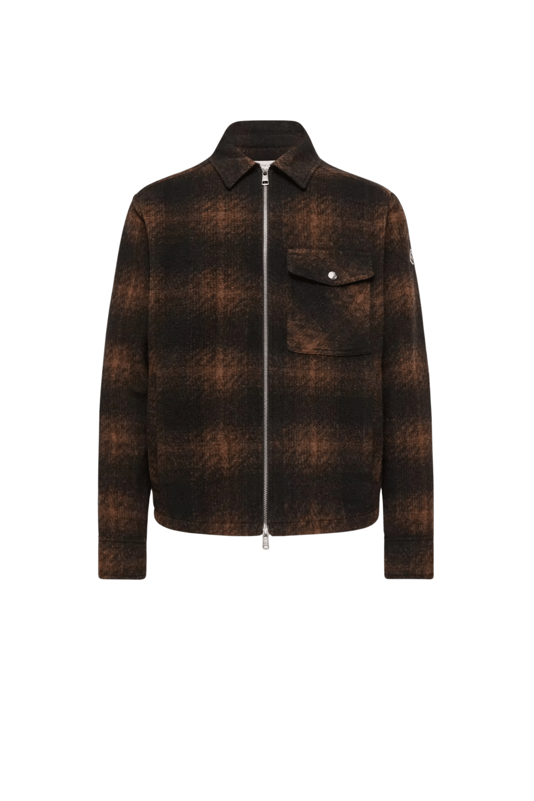 Surchemise Zippée en Jersey à Carreaux Marron