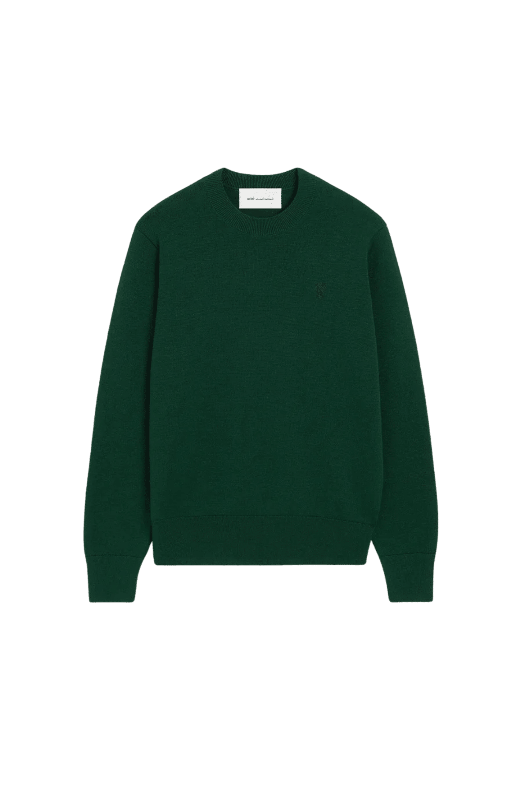 Pull Laine Vert Bouteille Petit Cœur Noir