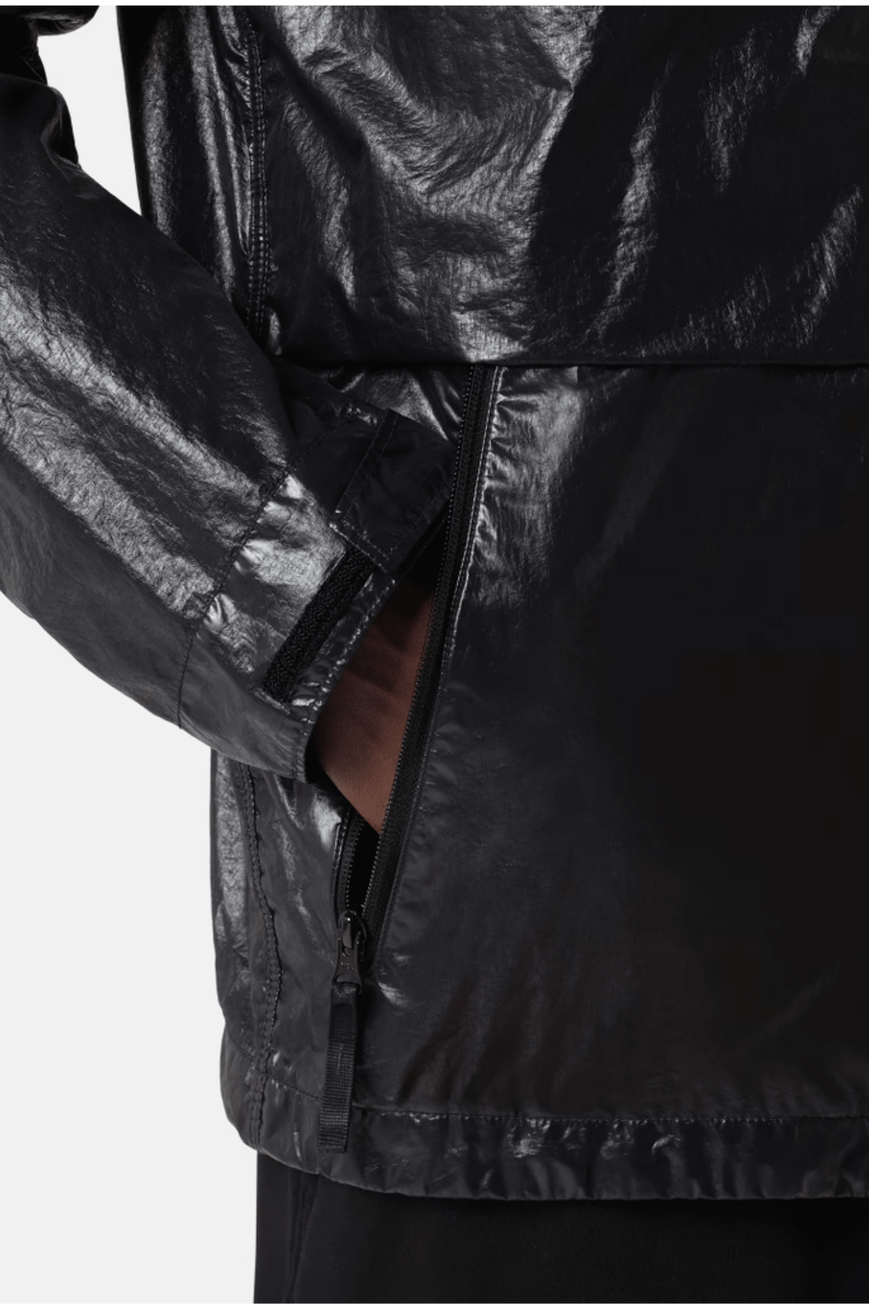 Veste Capuche Nylon Technique Noir