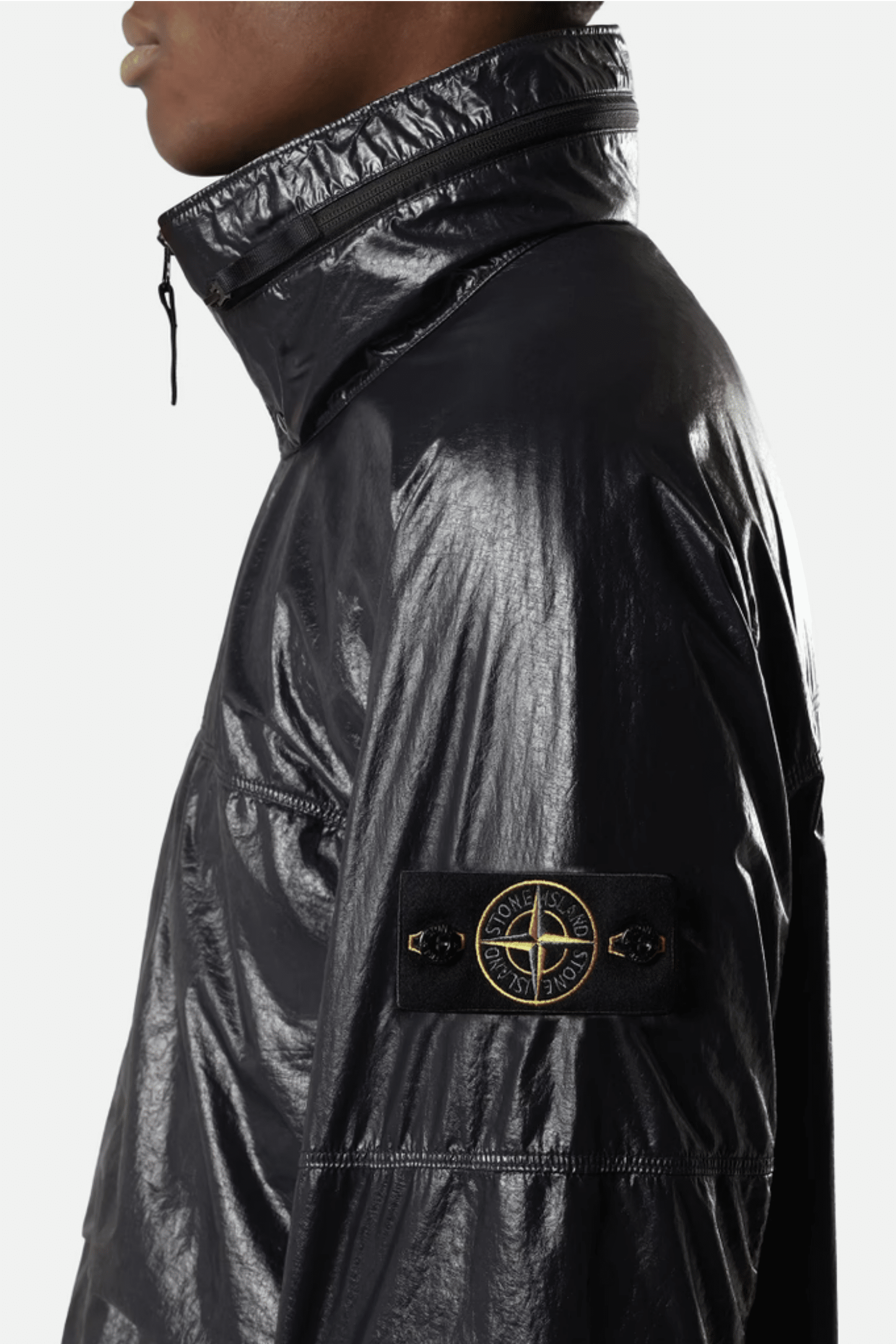 Veste Capuche Nylon Technique Noir