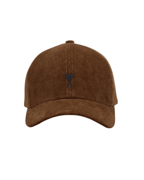 Casquette Velours Marron Cœur Noir