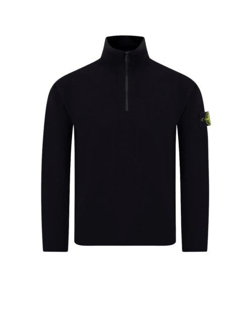 Pull Col Zippé Laine Noir