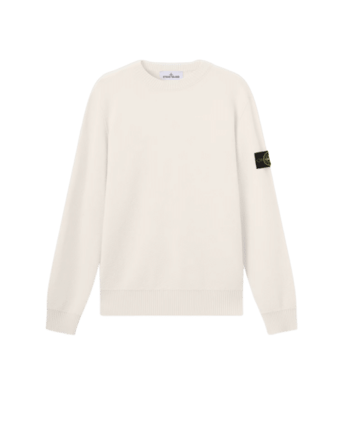 Pull Col Rond Laine Ivoire