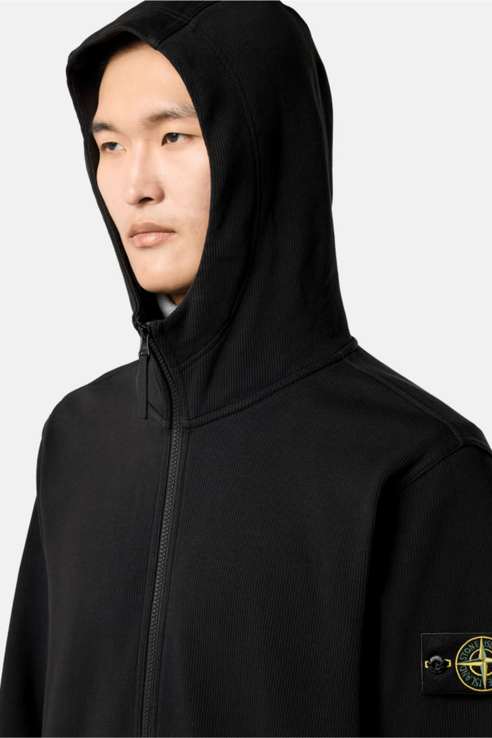 Hoodie Zippé Coton Noir