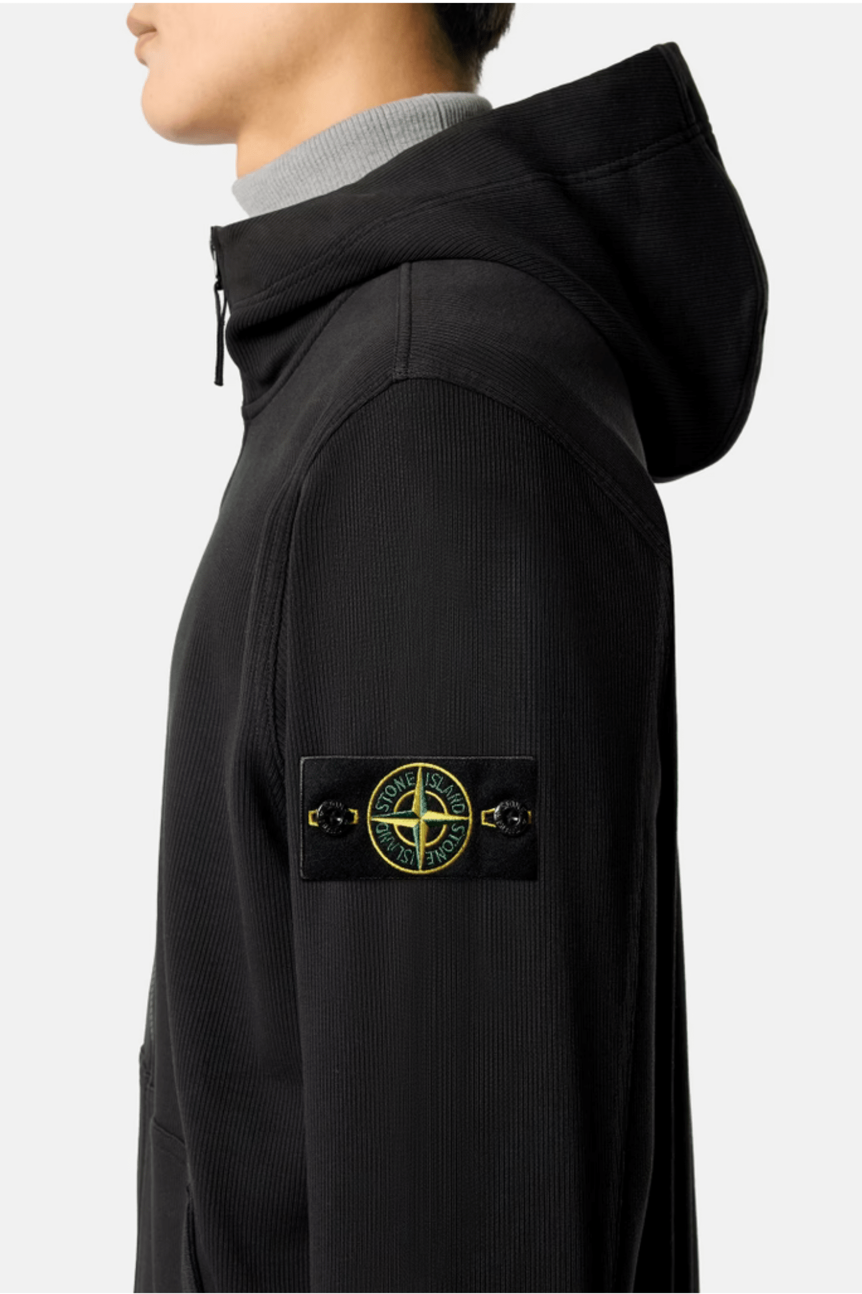 Hoodie Zippé Coton Noir