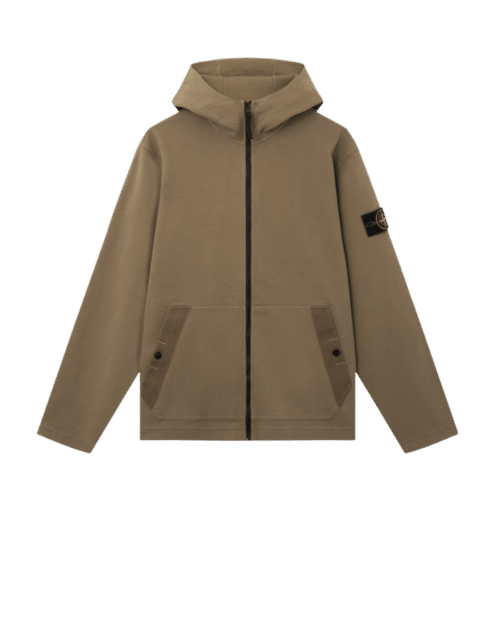 Hoodie Zippé Coton Vert Militaire