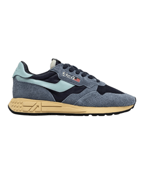 Sneakers Reelwind Daim Bleu Cuir Ciel