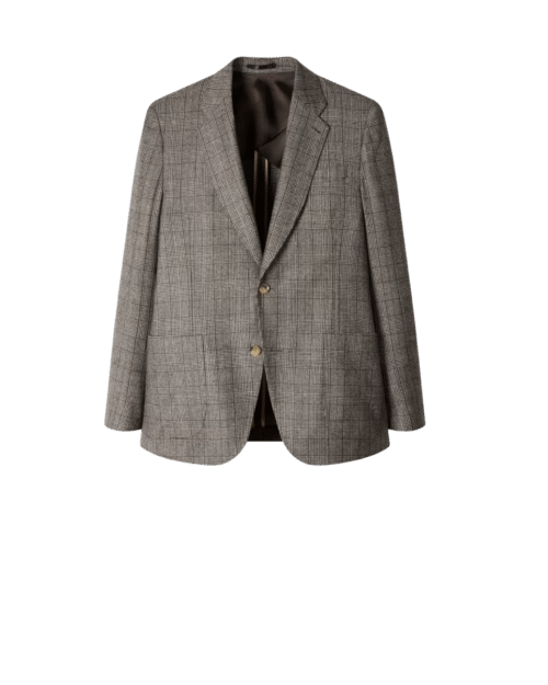 Blazer Laine Pied-de-Poule Gris Beige