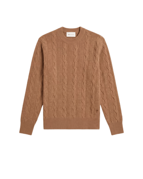 Pull Laine Mérinos Torsadé Camel