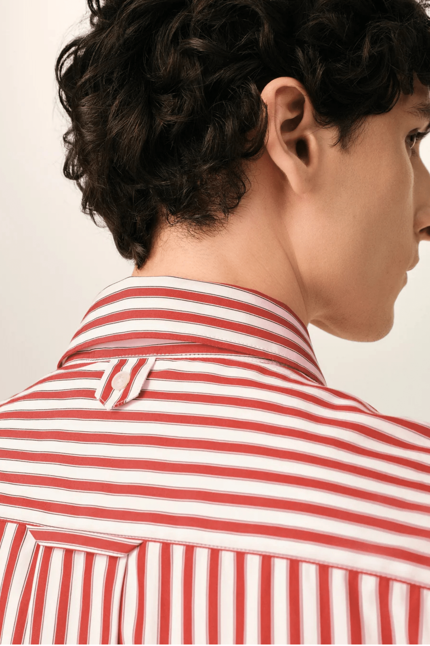 Chemise Coton Rayée Rouge Cœur Embossé